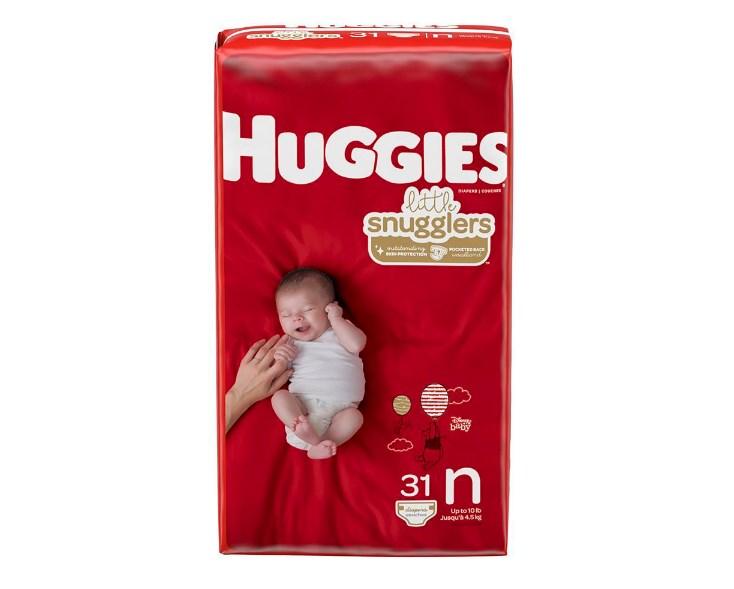 Unisex Baby Diaper Huggies® Little Snugglers Size 2 Disposable Moderate Absorbency 49694-PK32