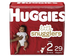 Unisex Baby Diaper Huggies® Little Snugglers Size 2 Disposable Moderate Absorbency 40581-PK32