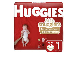 Unisex Baby Diaper Huggies® Little Snugglers Size 2 Disposable Moderate Absorbency 40581-PK32