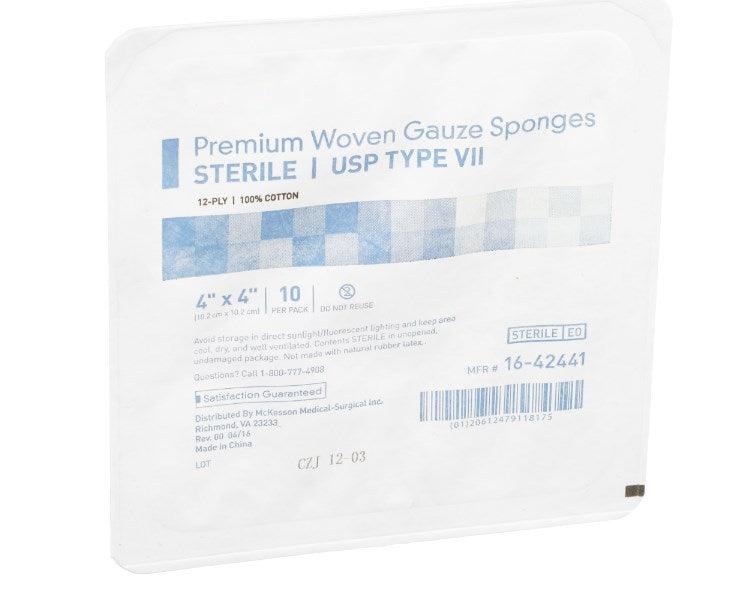 USP Type VII Gauze Sponge Cotton Square Sterile 16-42441