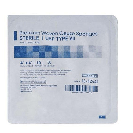 USP Type VII Gauze Sponge Cotton Square Sterile | McKesson | SurgiMac