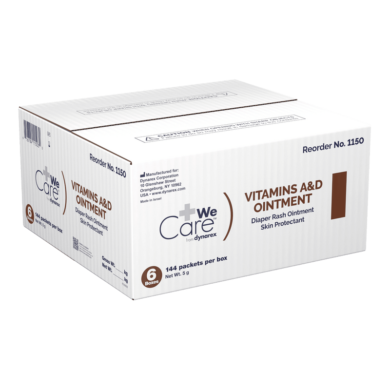 Dynarex Vitamins A&D Ointment – Skin Protectant In 144 Single-Use Packets (#1150)