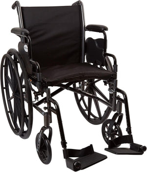 Wheelchair, Swing Away Foot Leg Rest, Desk Length Arms Flip Back, 18 in Seat, 300 lbs Weight Capacity, 1 Count 1065276
