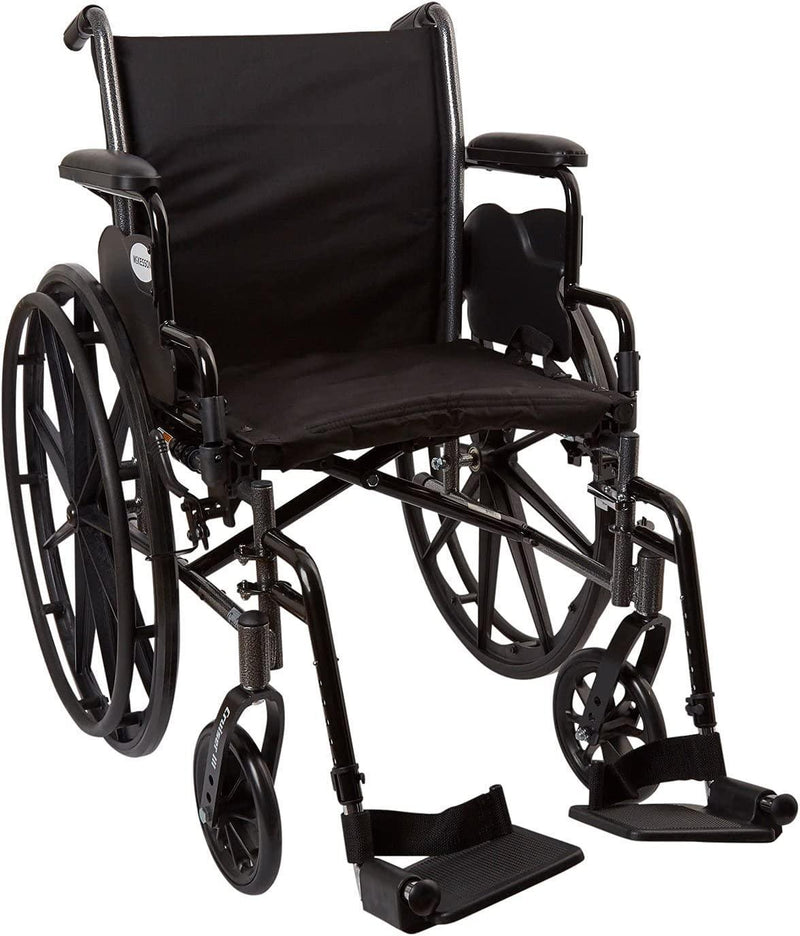 Wheelchair, Swing Away Foot Leg Rest, Desk Length Arms Flip Back, 18 in Seat, 300 lbs Weight Capacity, 1 Count 1065276