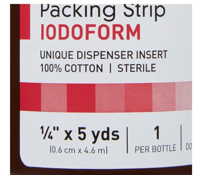 Wound Packing Strip Antiseptic Cotton Iodoform Small 1/4 Inch X 5 Yard 1 Count Sterile 61-59345