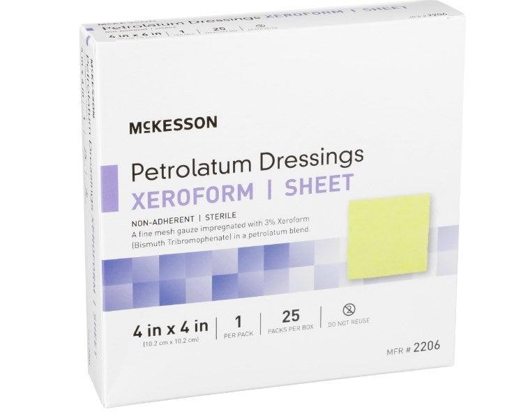 Xeroform Petrolatum Impregnated Dressing Gauze Bismuth Tribromophenate (Xeroform) Sterile 22006