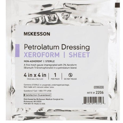 Xeroform Petrolatum Impregnated Dressing Gauze Bismuth Tribromophenate (Xeroform) Sterile | McKesson | SurgiMac
