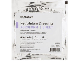 Xeroform Petrolatum Impregnated Dressing Gauze Bismuth Tribromophenate (Xeroform) Sterile 22006